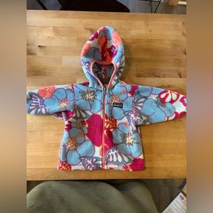Patagonia Baby Micro Fleece Jacket Size 3 months Pink Blue